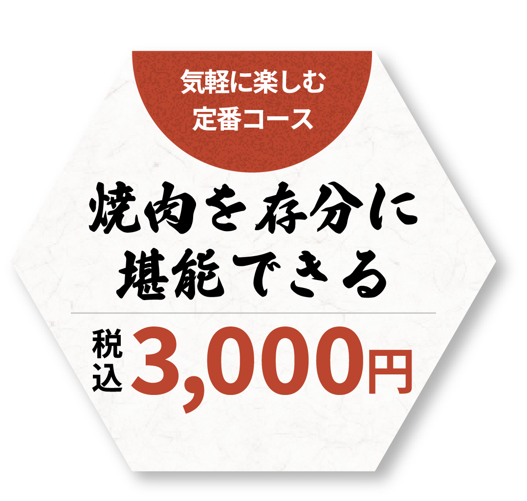 気軽に楽しむ 定番コース 税込3,000円